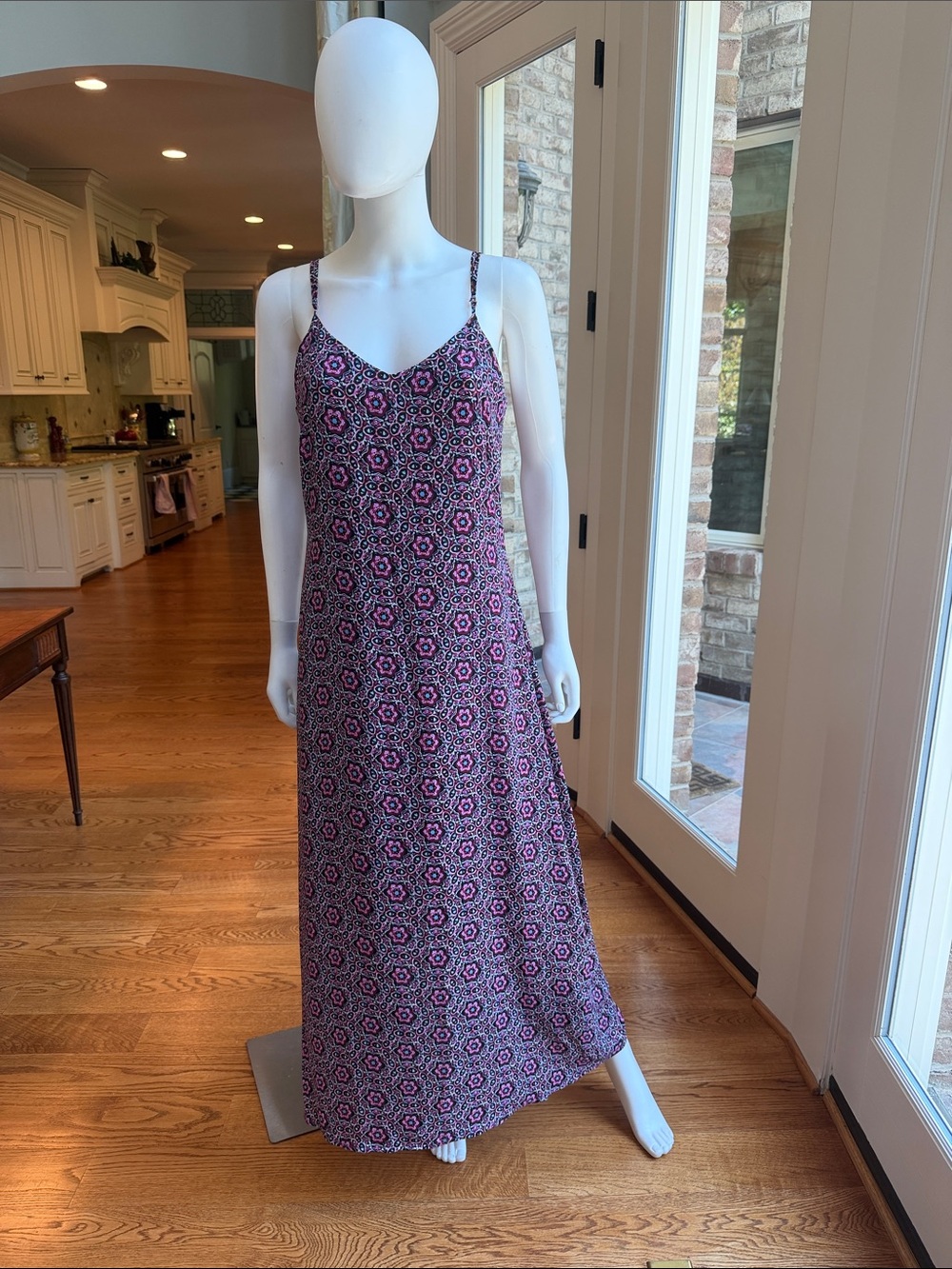 Catherine Malandrino Purple Pink Printed Maxi Dress